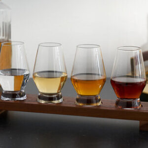 Host an informal spirits tasting using this unique flight set